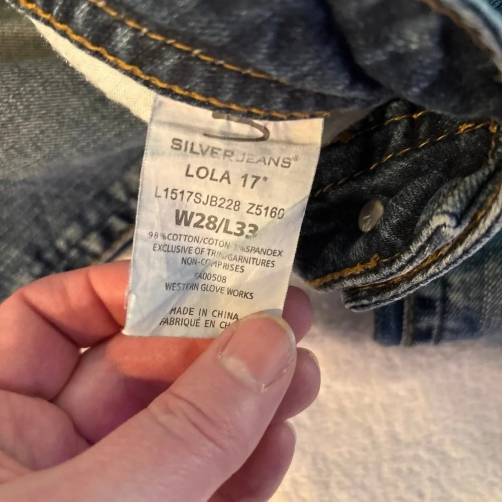 Silver Jeans Blue Denim with Brown Stitching - Picture 7 of 7